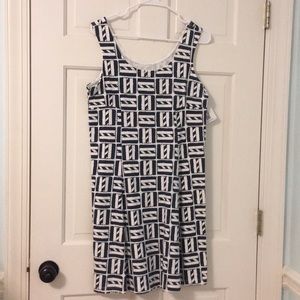 Mahi Gold Navy Nautical Tank Dress LG